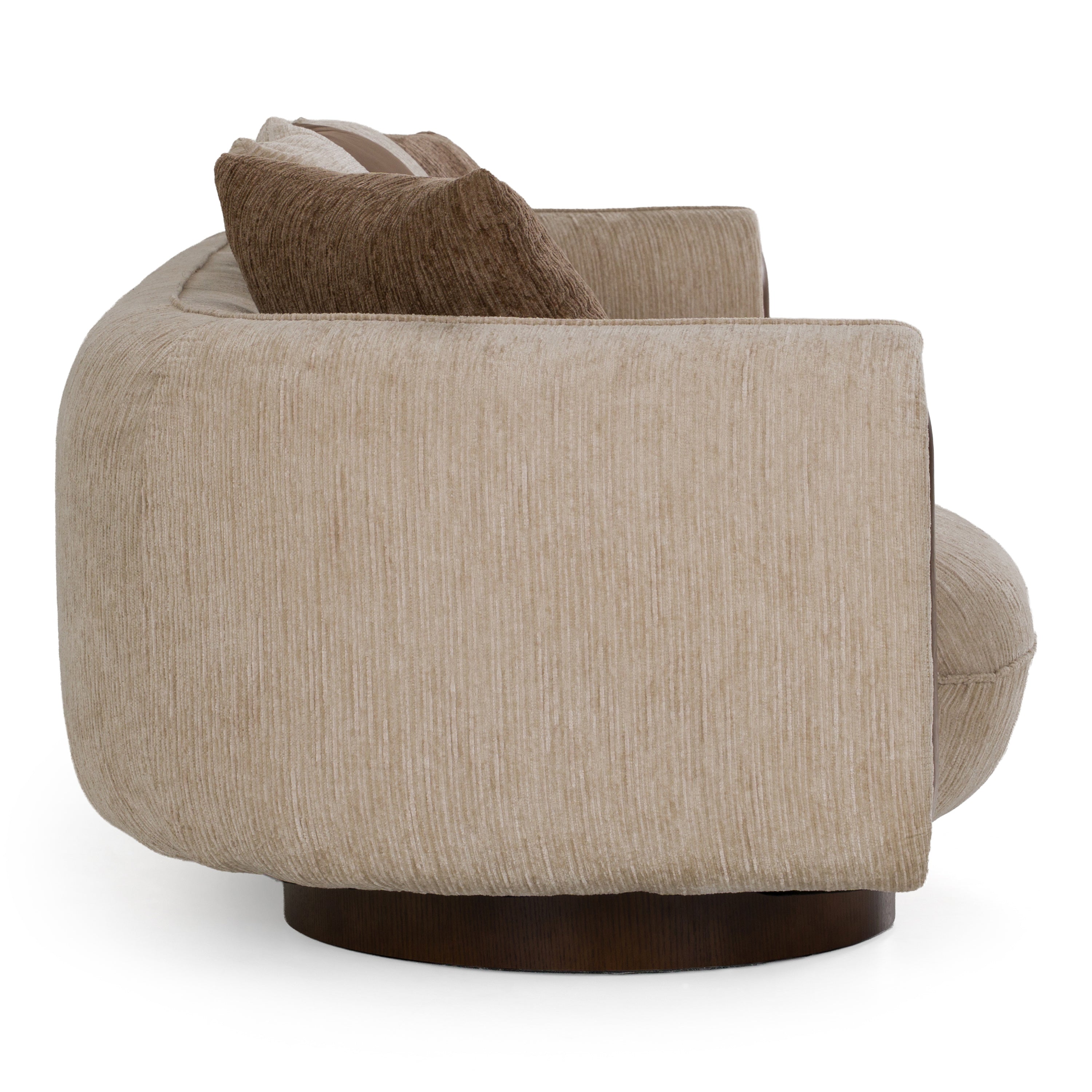 Kiran - Modern Beige + Brown Fabric Sofa - image 2