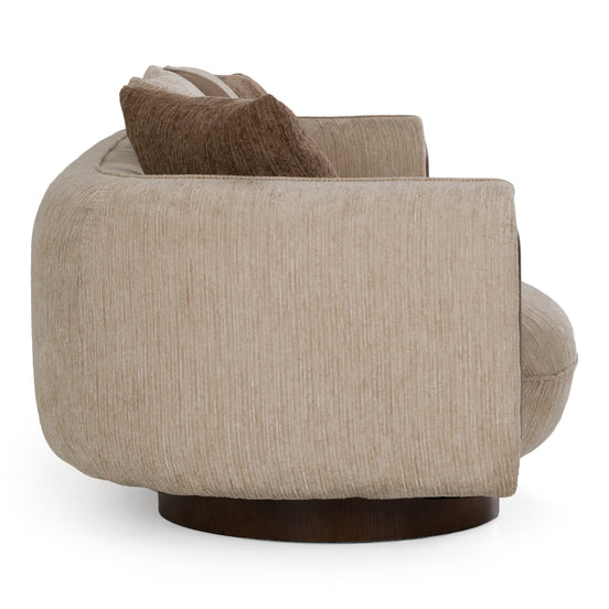 Kiran - Modern Beige + Brown Fabric Sofa - image 2