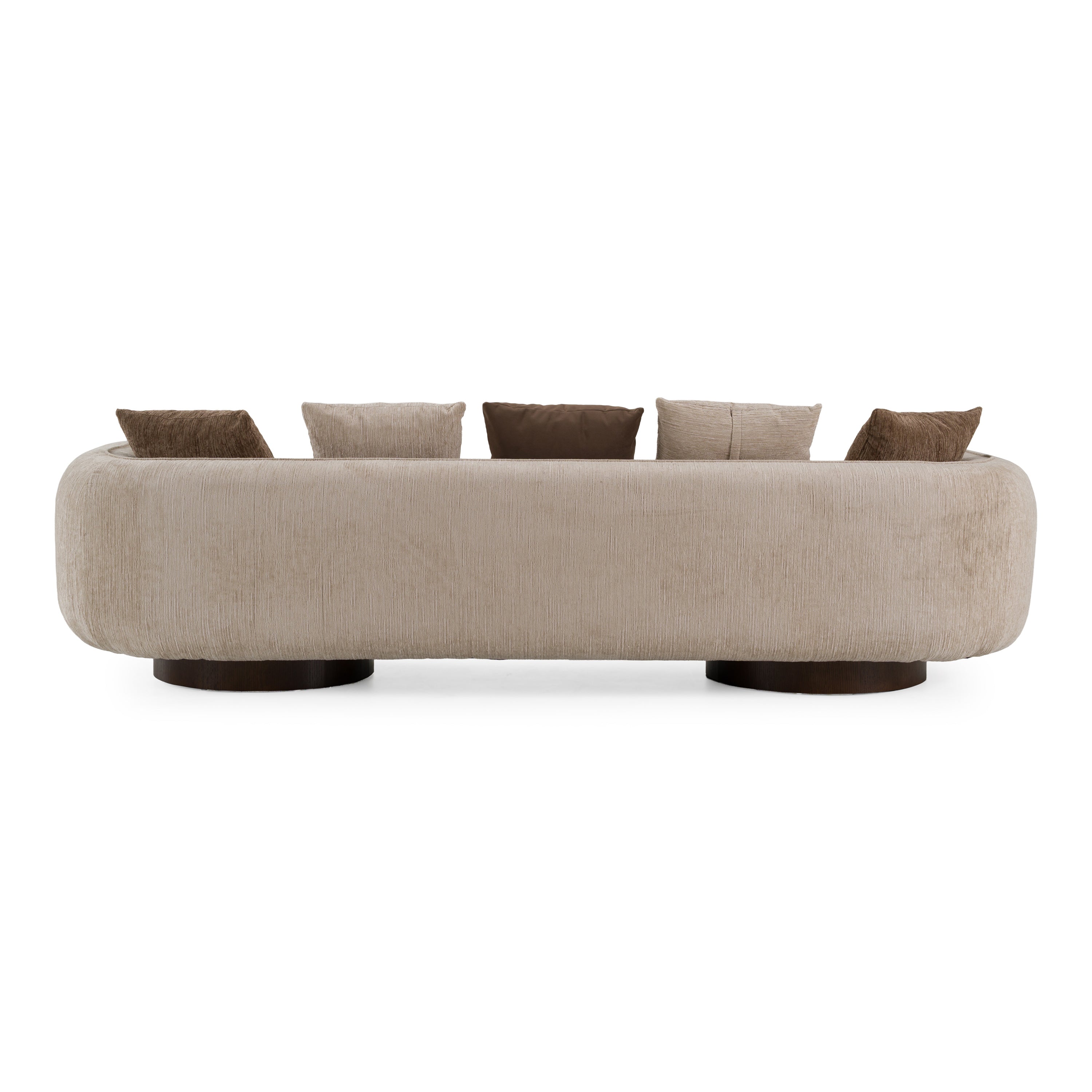 Kiran - Modern Beige + Brown Fabric Sofa - image 4