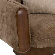 Kiran - Modern Brown + Beige Swivel Accent Chair - image 5