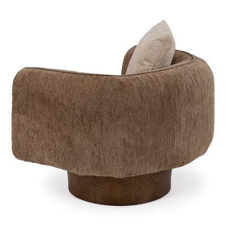 Kiran - Modern Brown + Beige Swivel Accent Chair - image 3