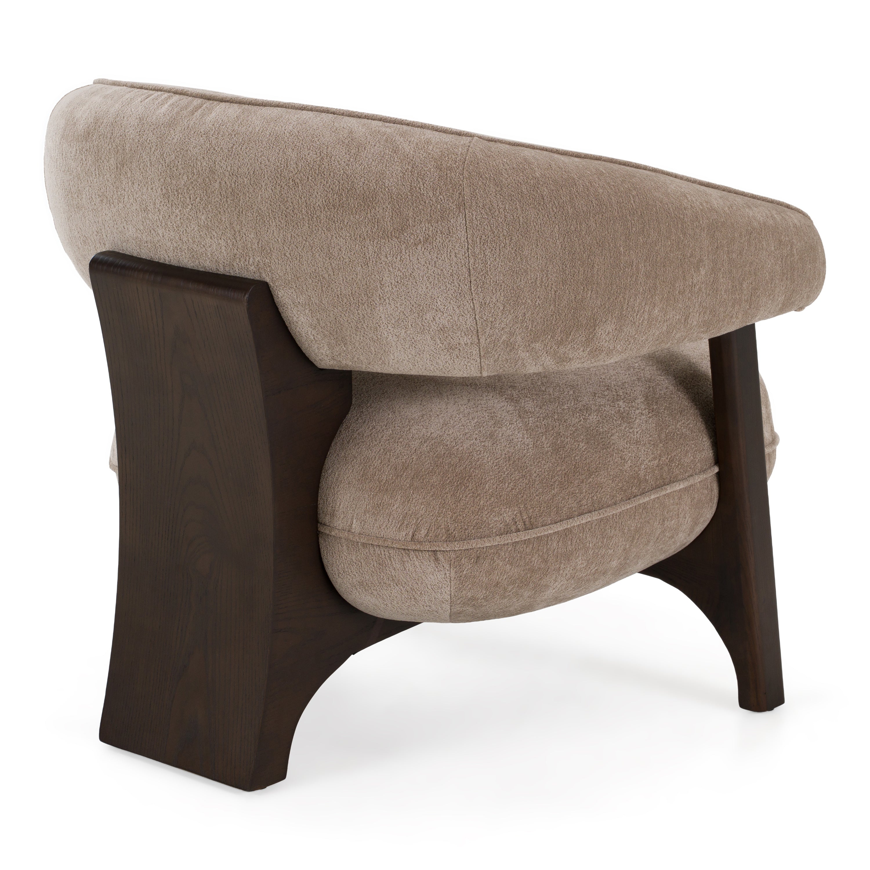 Kirby - Modern Tan Fabric + Brown Oak Accent Chair - image 3