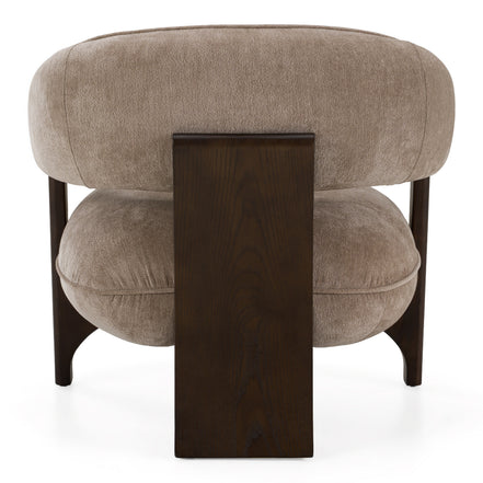Kirby - Modern Tan Fabric + Brown Oak Accent Chair - image 4