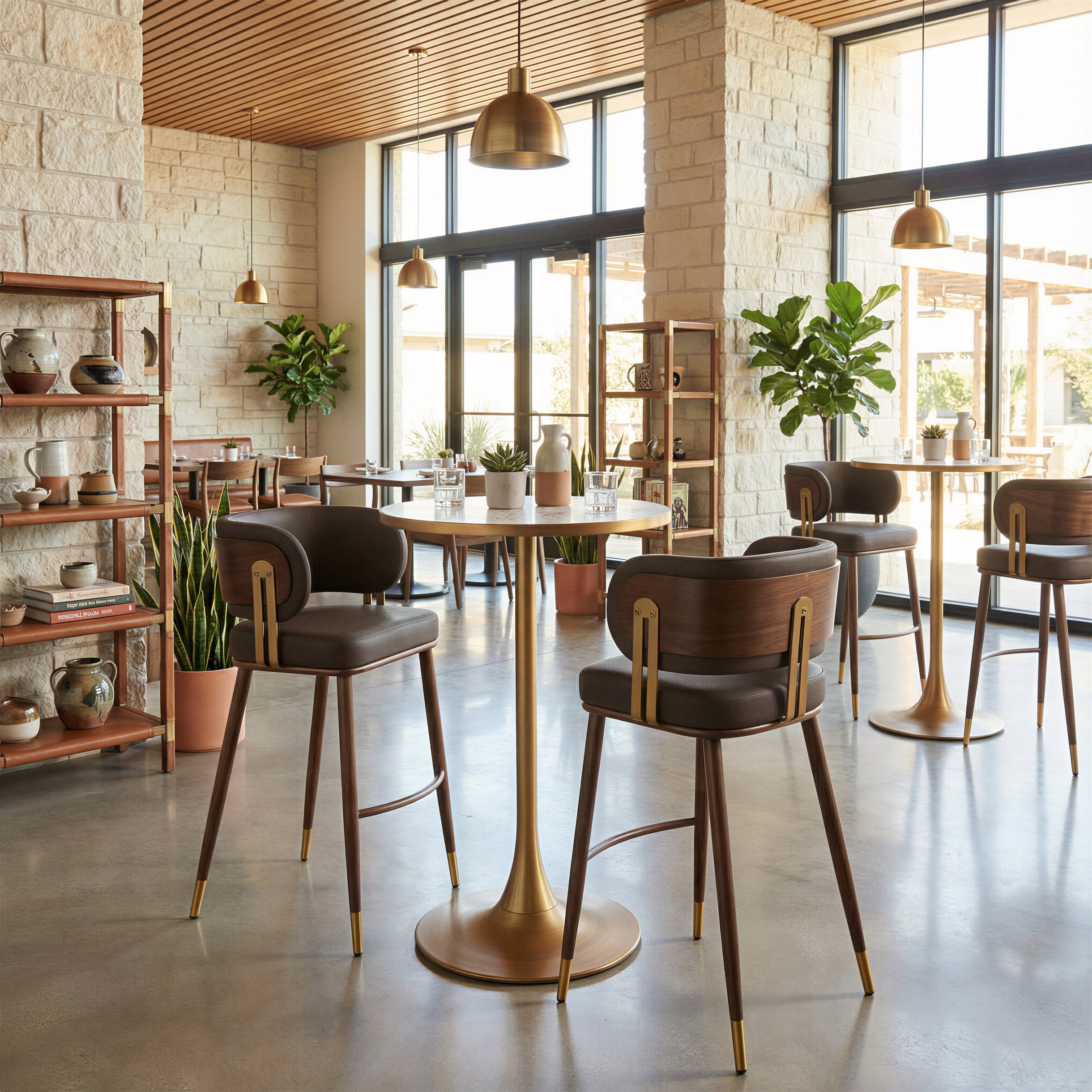 Brew Barstool Brown & Walnut