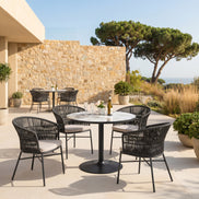 Batu Dining Table Gray & Black