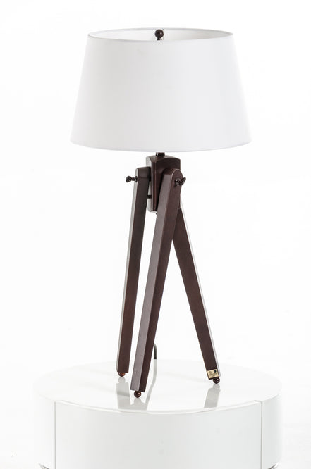 Della White and Wood Table Lamp