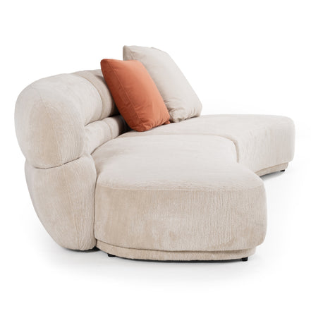 Knight - Modern Beige Fabric Curved Sectional Sofa - image 5