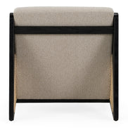 Kratz - Modern Beige Fabric + Rattan + Black Walnut Accent Chair - image 3