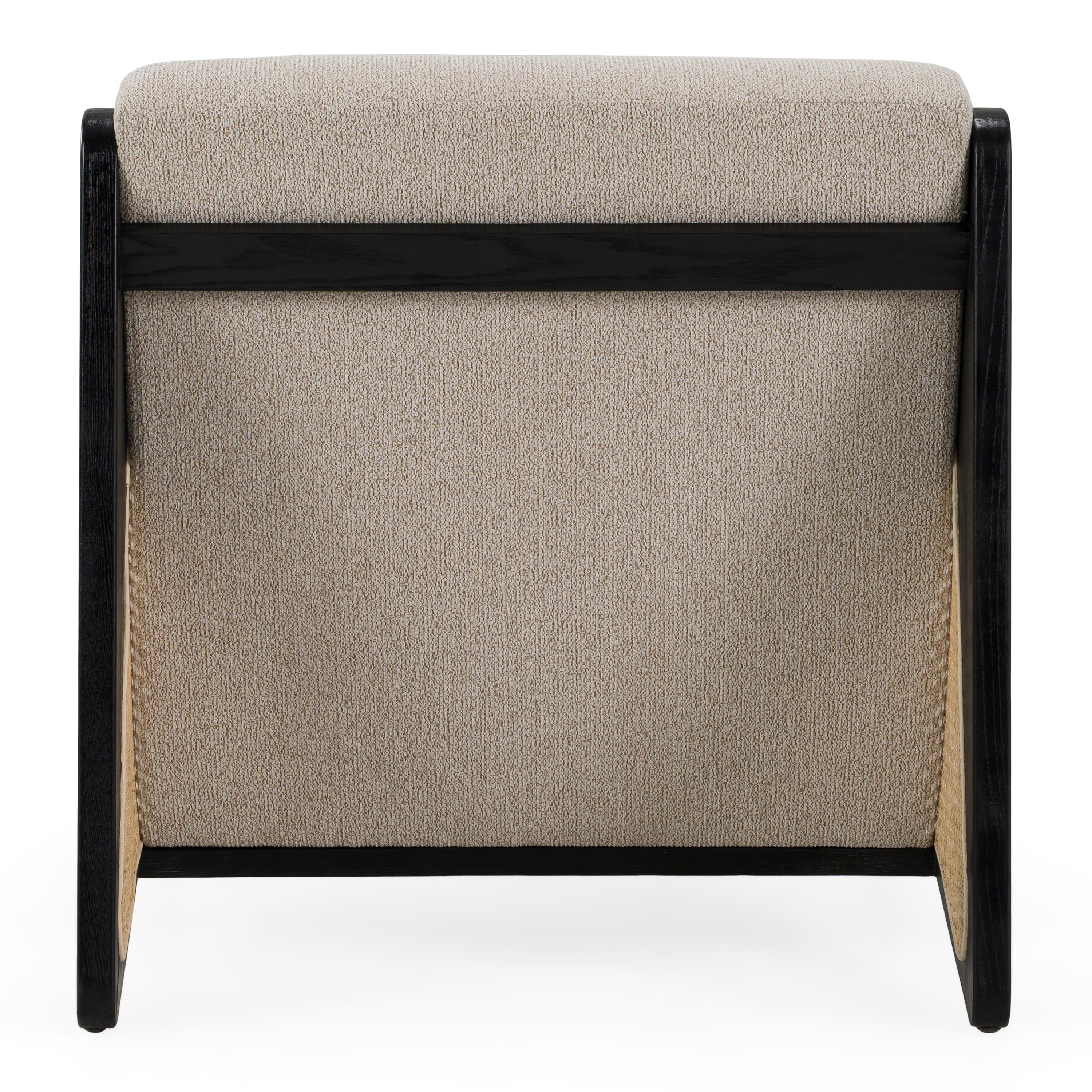 Kratz - Modern Beige Fabric + Rattan + Black Walnut Accent Chair - image 3