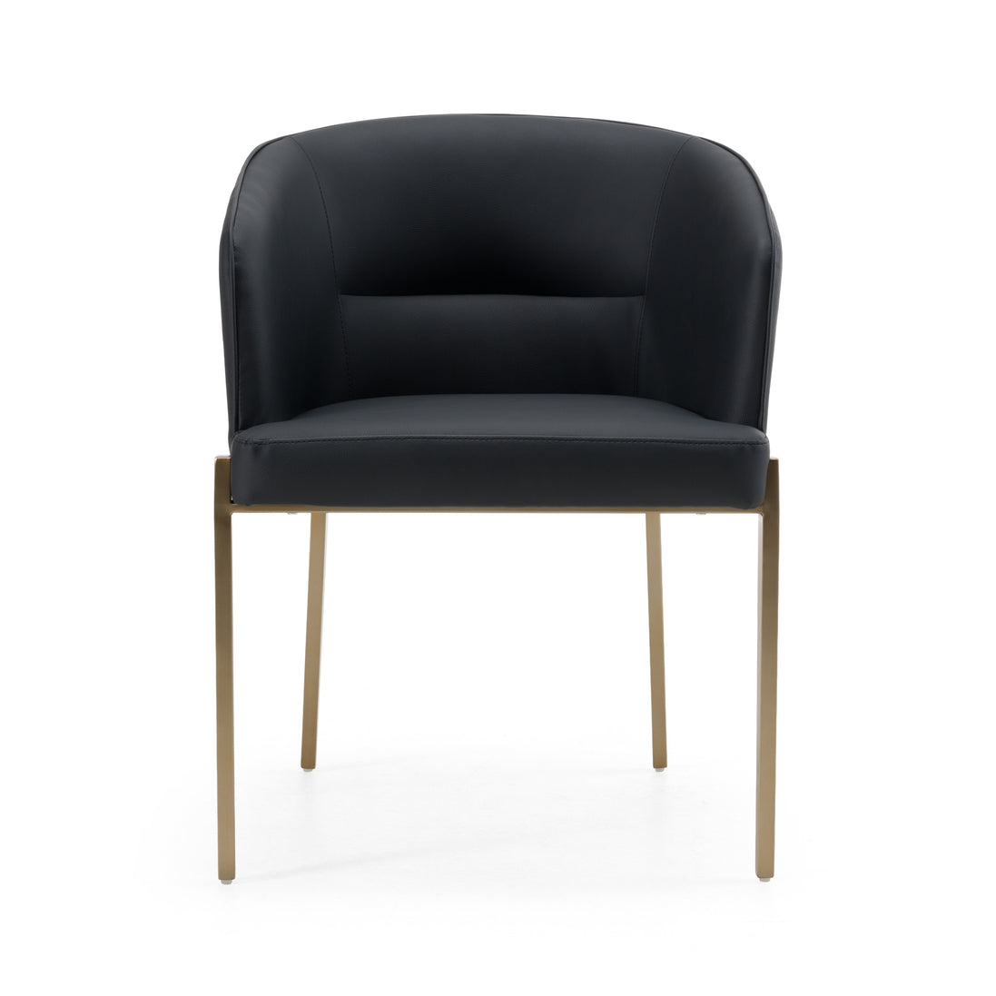 Kravitz - Modern Dark Grey Vegan Leather + Antique Brass Dining Chair