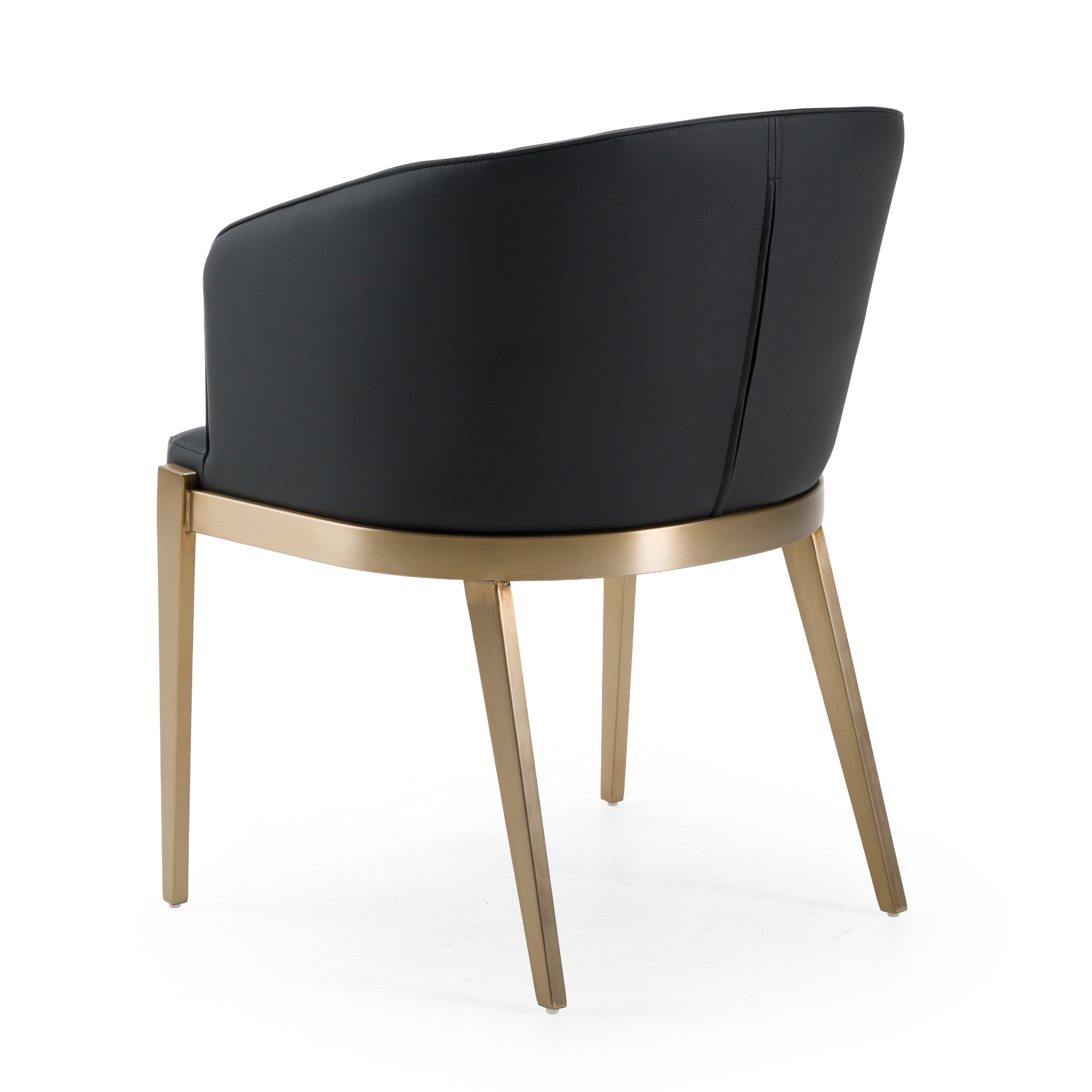Kravitz - Modern Dark Grey Vegan Leather + Antique Brass Dining Chair - image 5
