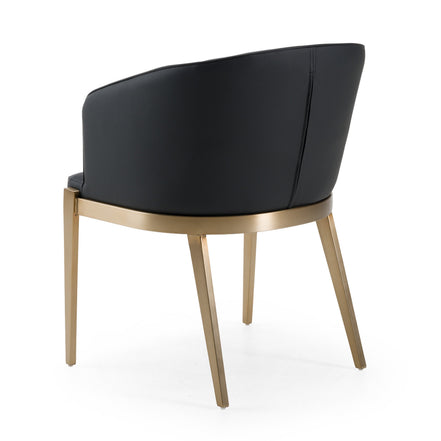 Kravitz - Modern Dark Grey Vegan Leather + Antique Brass Dining Chair - image 5