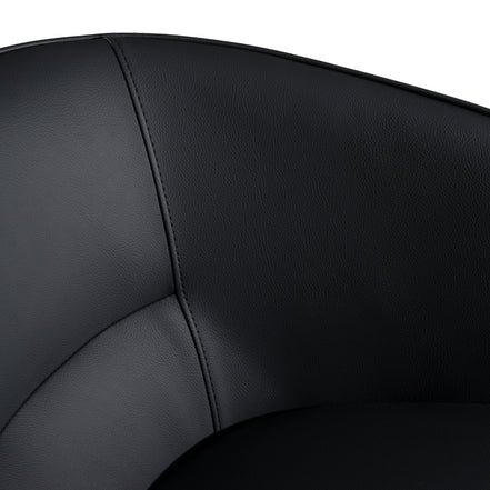 Kravitz - Modern Dark Grey Vegan Leather + Antique Brass Dining Chair - image 4