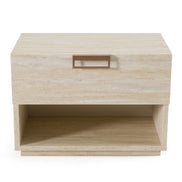 Lago - Modern Faux Travertine Nightstand