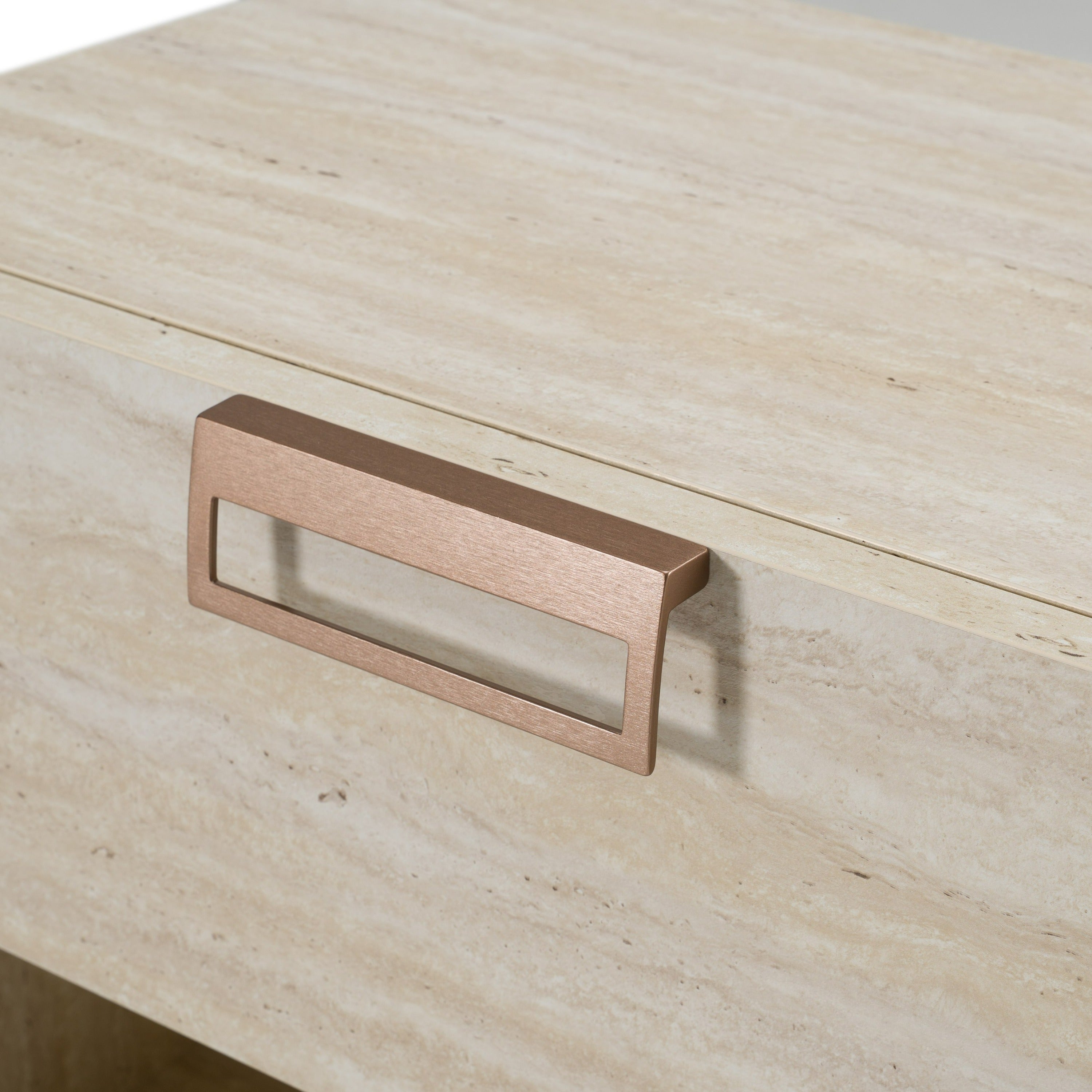 Lago - Modern Faux Travertine Nightstand - image 2