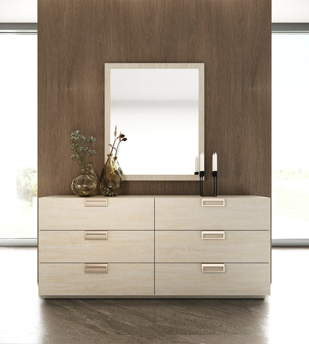 Lago - Modern Faux Travertine Mirror - image 4