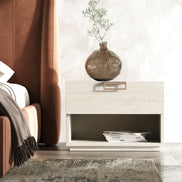 Lago - Modern Faux Travertine Nightstand - image 5