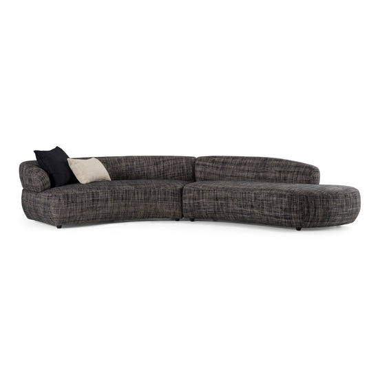 Lakota - Modern Dark Grey Fabric Curved Sectional Sofa