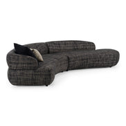 Lakota - Modern Dark Grey Fabric Curved Sectional Sofa - image 2