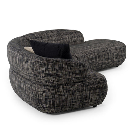Lakota - Modern Dark Grey Fabric Curved Sectional Sofa - image 3