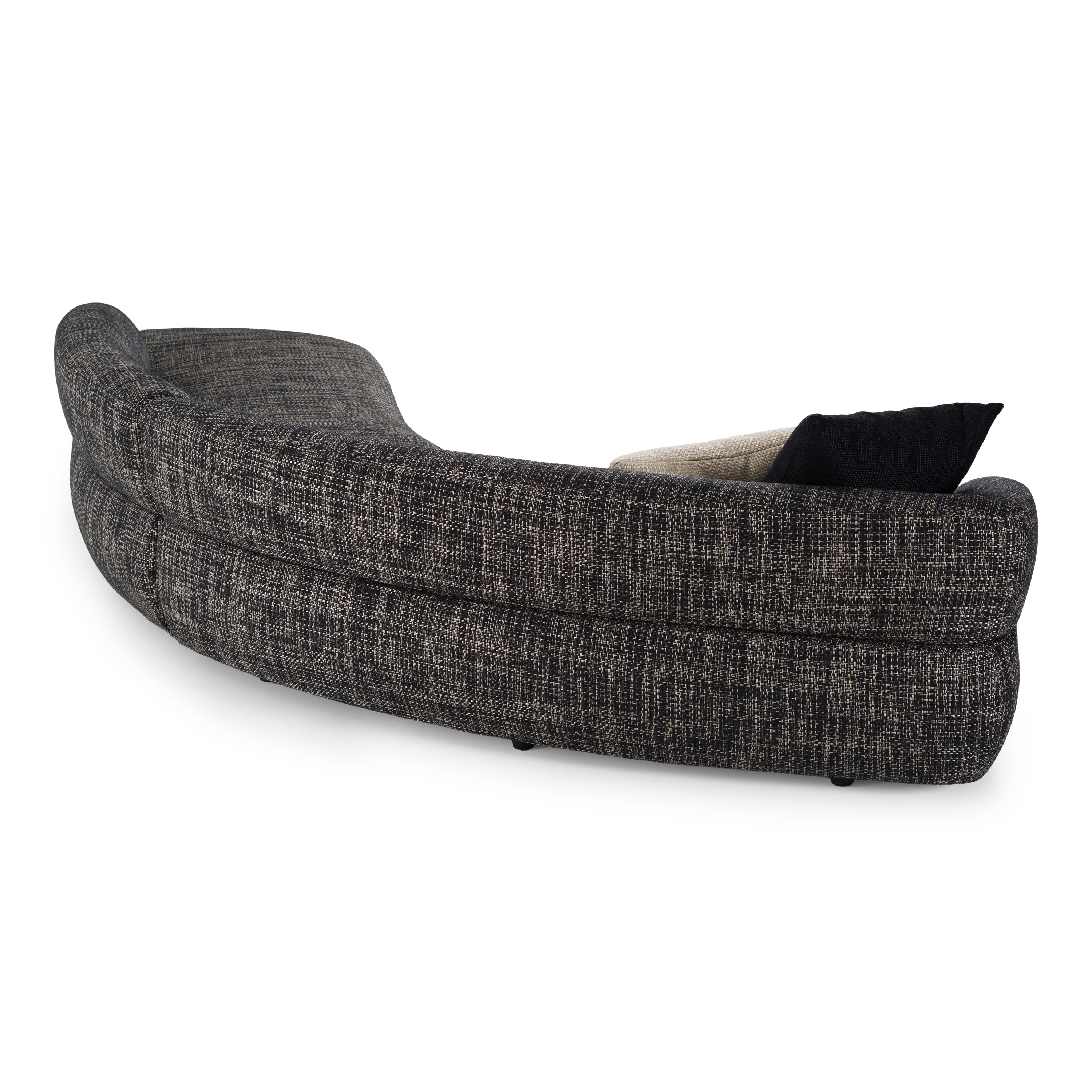 Lakota - Modern Dark Grey Fabric Curved Sectional Sofa - image 4