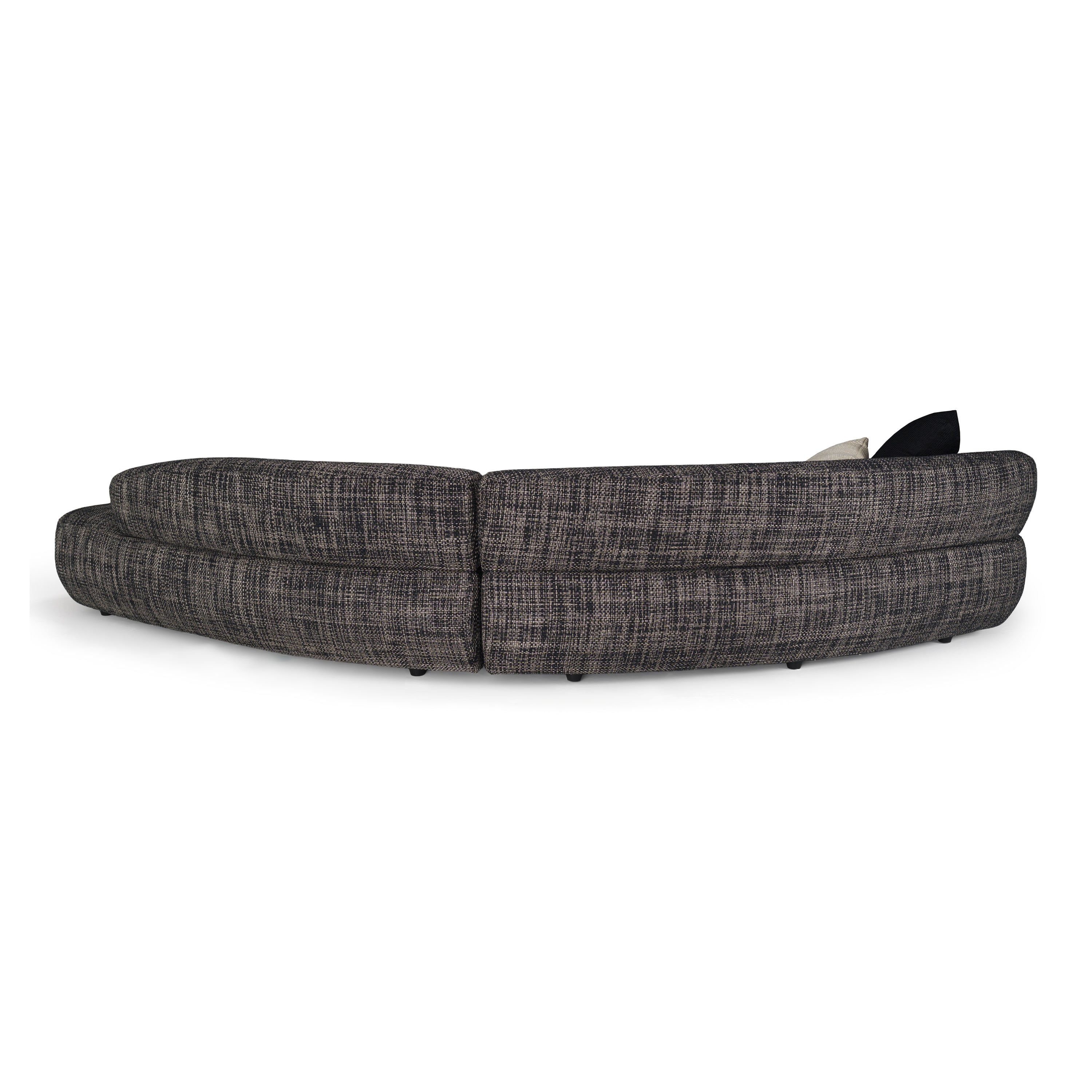 Lakota - Modern Dark Grey Fabric Curved Sectional Sofa - image 5