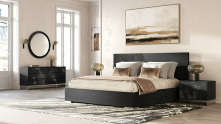 Cirque - Modern Black Ash Round Mirror
