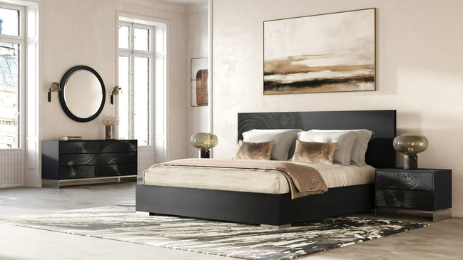Cirque - Modern Black Ash Round Mirror