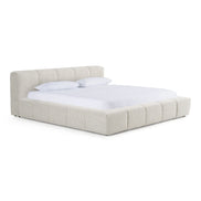 Eastern Lamont + Aria - Modern Beige Fabric + Grey Texture 4-Piece Bedroom Set Queen