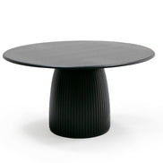 Lander Modern Mid Century Black Oak Round Dining Table - image 3