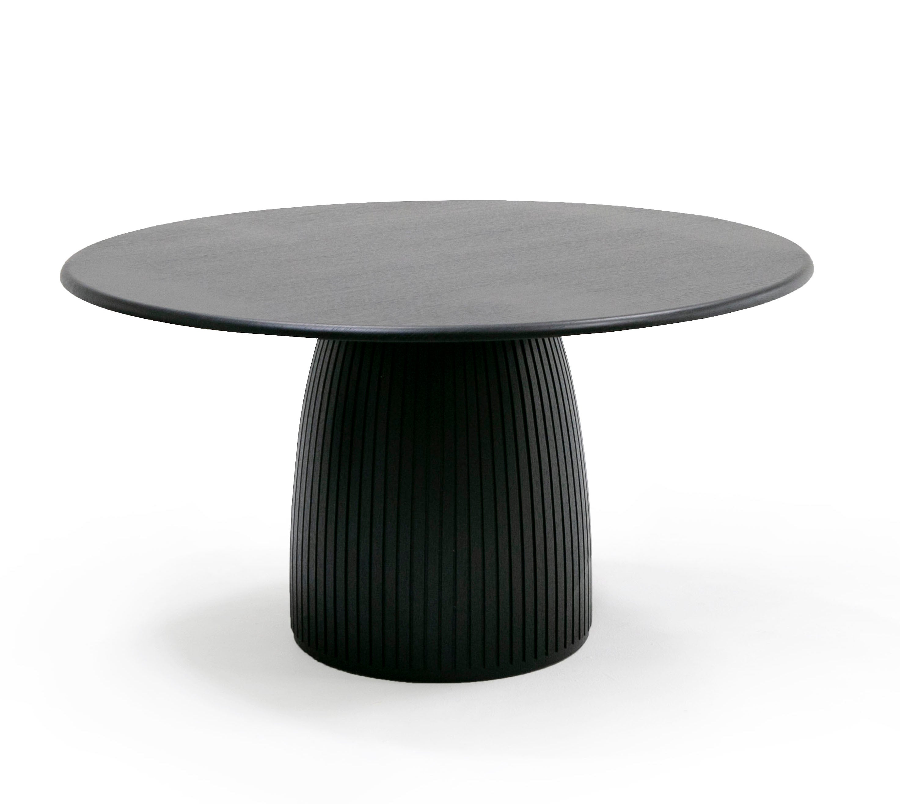 Lander Modern Mid Century Black Oak Round Dining Table - image 3