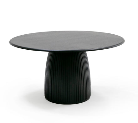 Lander Modern Mid Century Black Oak Round Dining Table - image 3
