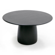 Lander Modern Mid Century Black Oak Round Dining Table - image 4