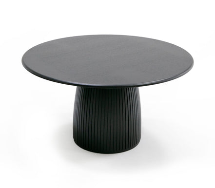 Lander Modern Mid Century Black Oak Round Dining Table - image 4