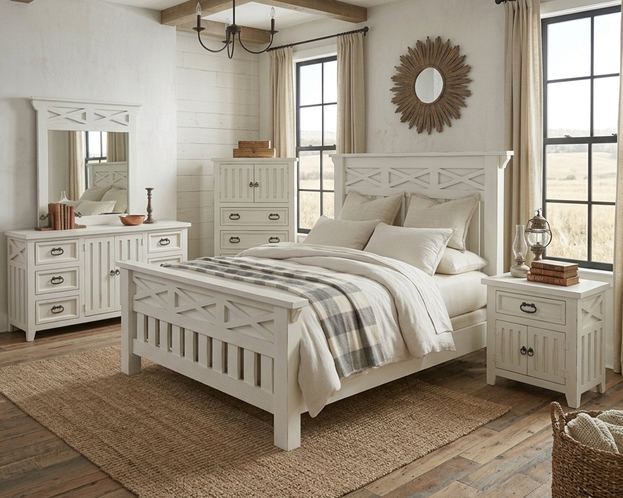 Las Cruces White 5 Pc. King