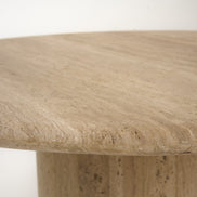 Lavaca - Modern Travertine Marble Round Coffee Table - image 2