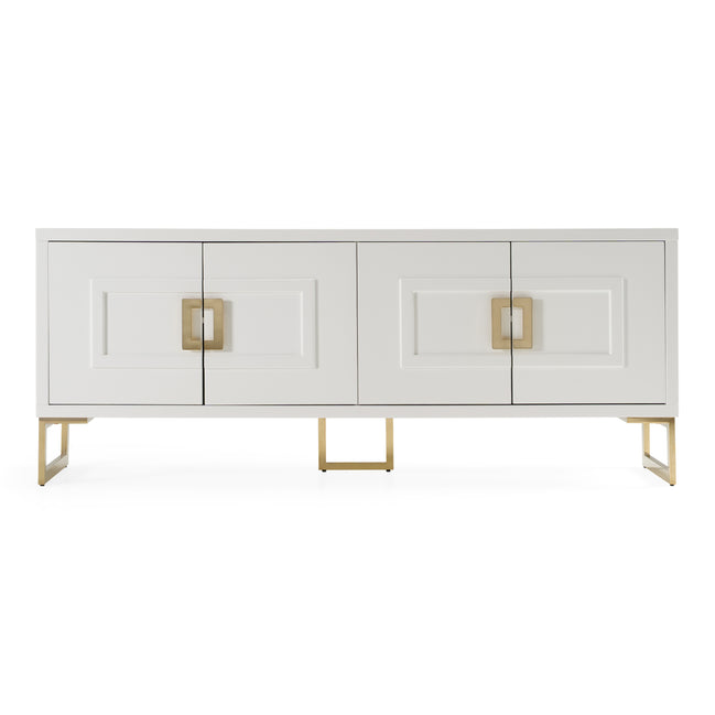 Leah - Contemporary White High Gloss & Champagne Gold Buffet