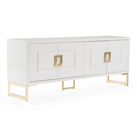 Leah - Contemporary White High Gloss & Champagne Gold Buffet - image 2