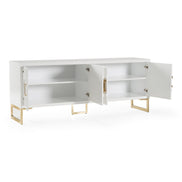 Leah - Contemporary White High Gloss & Champagne Gold Buffet - image 5