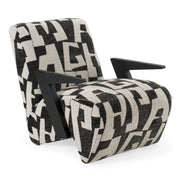 Leana - Modern Black & White Fabric Accent Chair - image 2