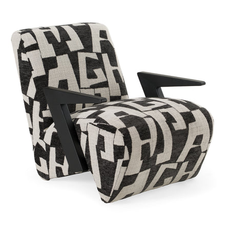 Leana - Modern Black & White Fabric Accent Chair - image 2