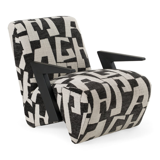 Leana - Modern Black & White Fabric Accent Chair - image 2