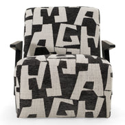 Leana - Modern Black & White Fabric Accent Chair - image 3