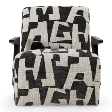 Leana - Modern Black & White Fabric Accent Chair - image 3