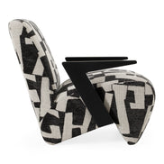 Leana - Modern Black & White Fabric Accent Chair - image 4
