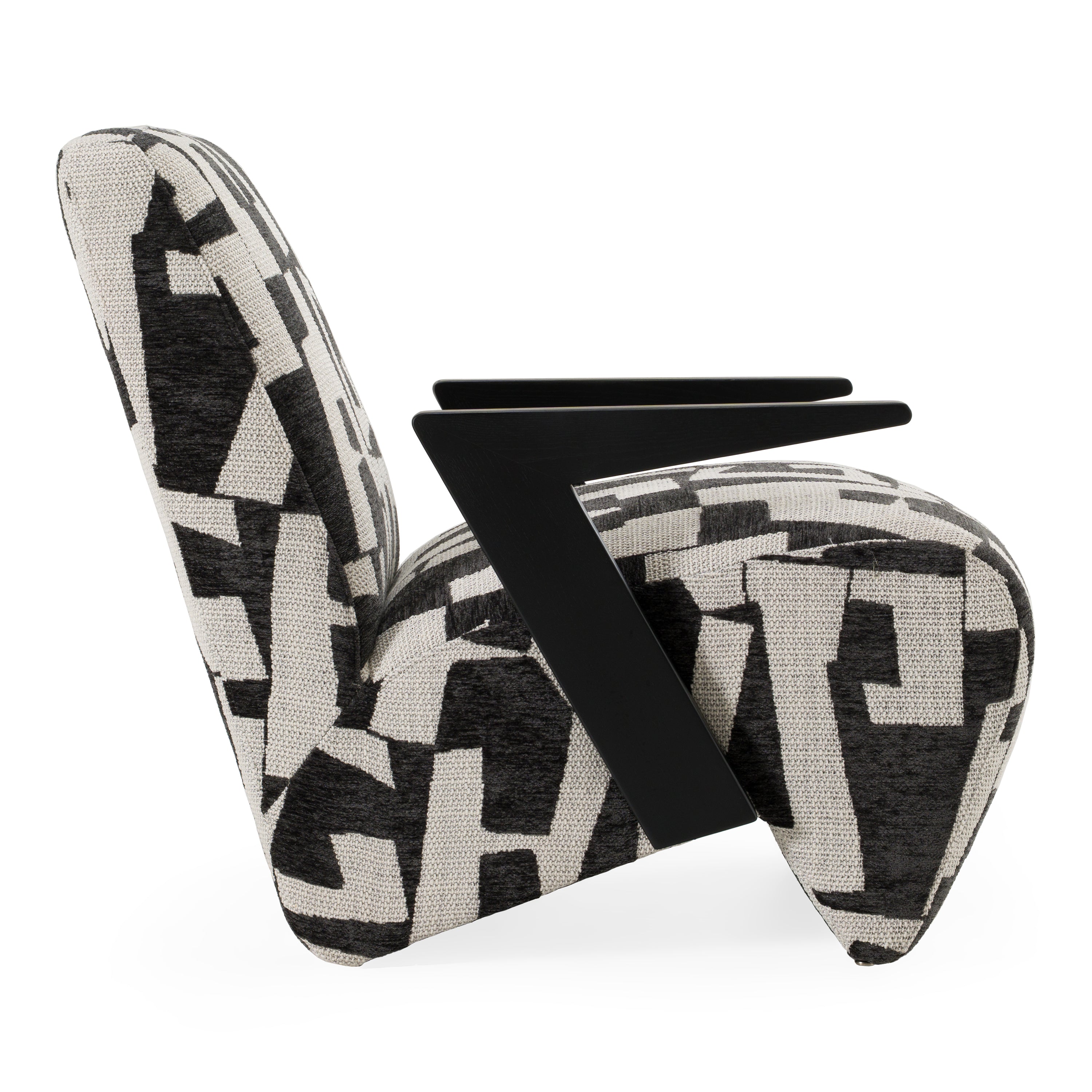 Leana - Modern Black & White Fabric Accent Chair - image 4