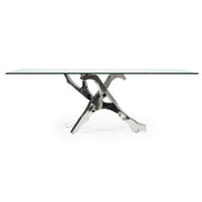 Legend Modern Glass & Stainless Steel Dining Table - image 5