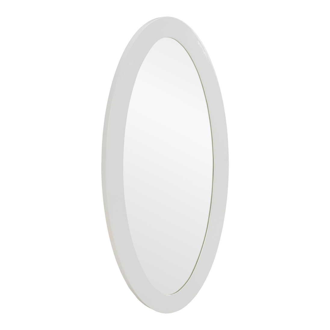 Legend - Modern White High Gloss Oval Mirror