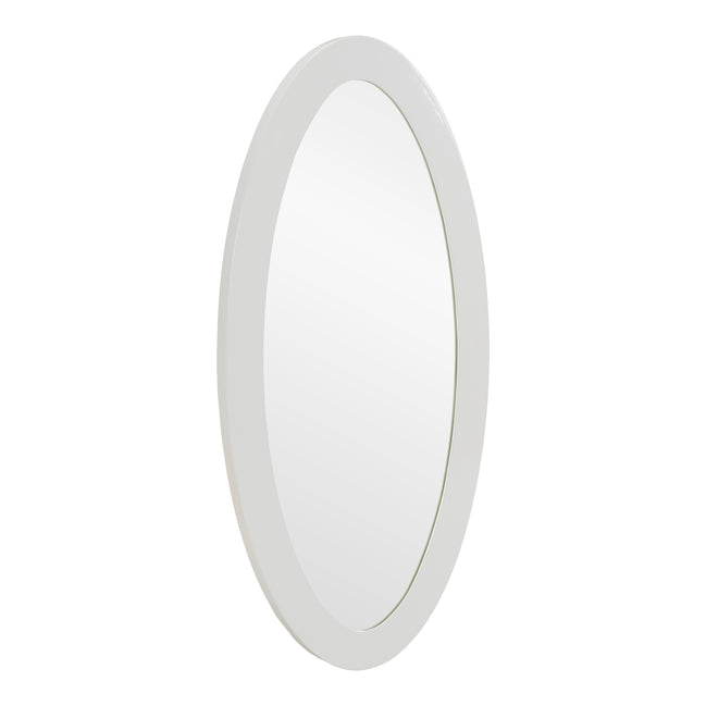 Legend - Modern White High Gloss Oval Mirror