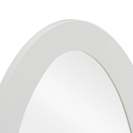 Legend - Modern White High Gloss Oval Mirror - image 2